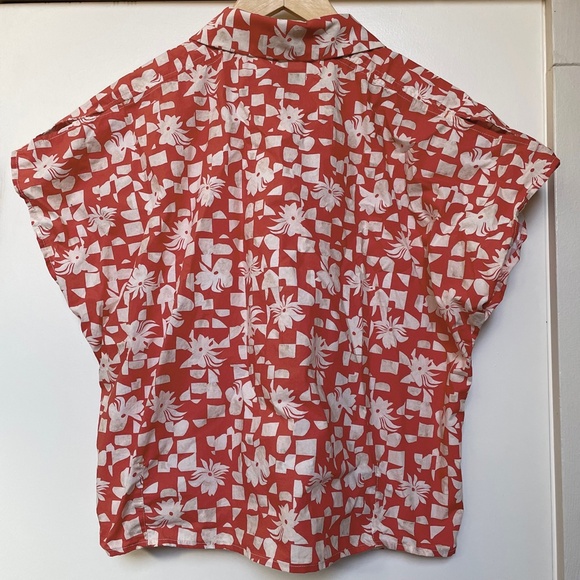 Cotélac Women's Collar Short Sleeves Button Down Shirt Red Size 3. - Picture 5 of 9